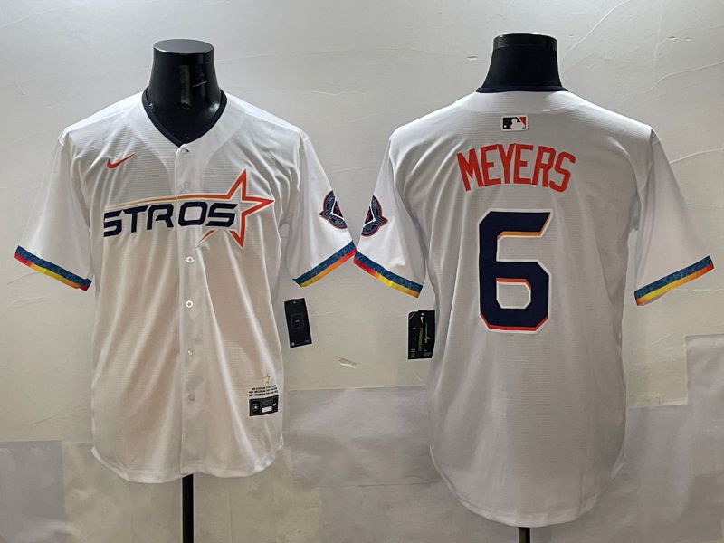 Men Houston Astros #6 Meyers White Four generations Joint Name 2025 Nike MLB Jersey style 1->houston astros->MLB Jersey